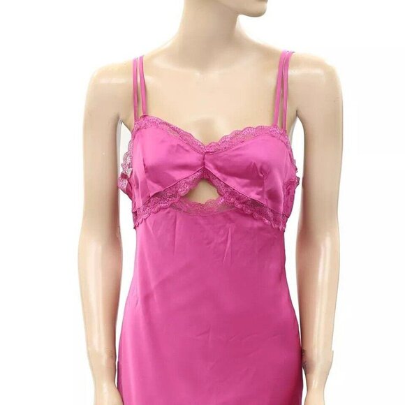 Intimately Free People Night Out Mood Slip Midi Dress Cutout Lace L New 271320 - Picture 5 of 7